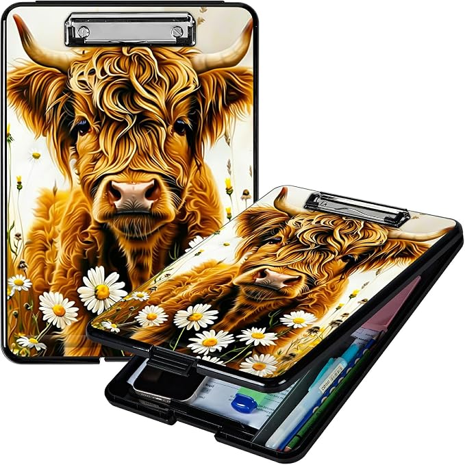 Flower Yellow Cow A4 Clipboard by Unknown