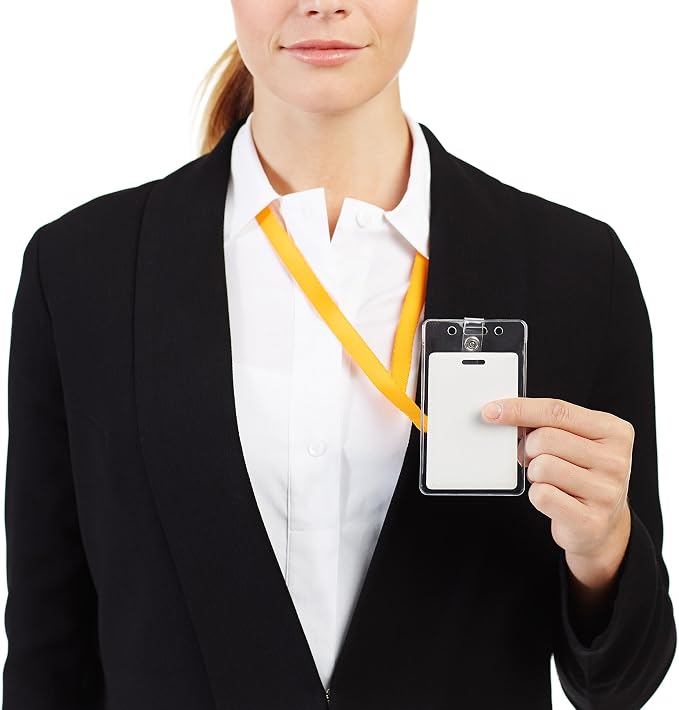 Amazon Basics Vertical Clear Plastic ID Badge Holders, 2.55" x 4.41" - Image 3