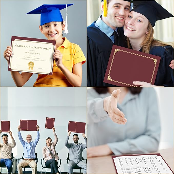 HAUTOCO 50 Packs Certificate Holders, Burgundy Diploma Holders, Document Award - Image 5