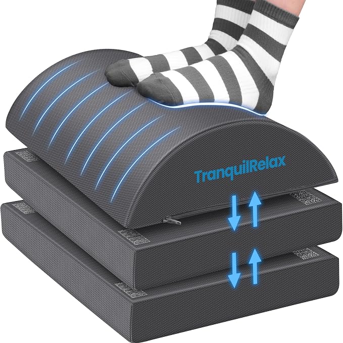 TranquilRelax Foot Rest for Under Desk at Work, Gaming Accessories Foot Stool by Unknown