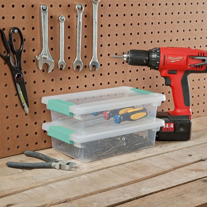 Sterilite 6-Pack Clip Box, Stackable Clear Plastic Bins - Image 5