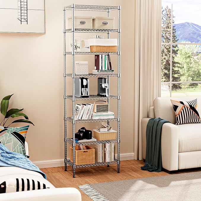 M MZG 8 Tier 2000 lbs Storage Rack Metal Wire Shelving Unit, Storage Standing - Image 2