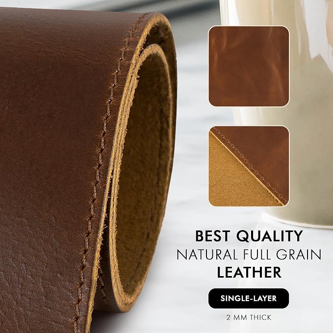 Elizo Real Leather Desk Mat Set Large Desk Cover Desk Blotter Protector - Image 3