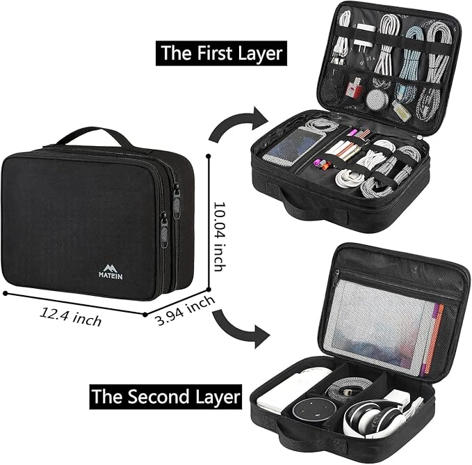 MATEIN Cable Organizer Bag, Large Travel Storage Bag Sturdy Tool Case - Image 3