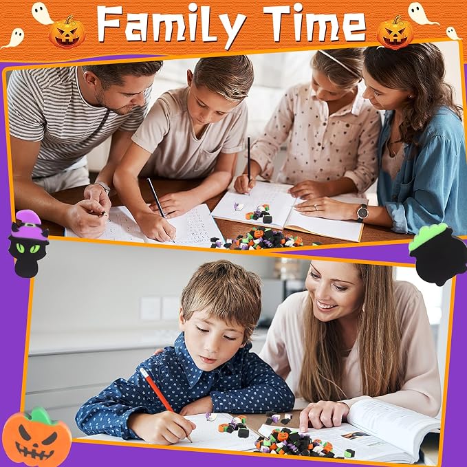 JUNEBRUSHS 150 Pcs Halloween Mini Erasers, Cute Small Erasers Bulk | Halloween - Image 6