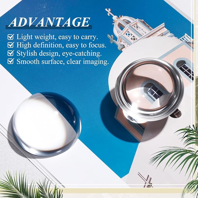 Briwooody 12 Pcs Crystal Dome Magnifier Paperweights Glass Paperweight Reading - Image 6