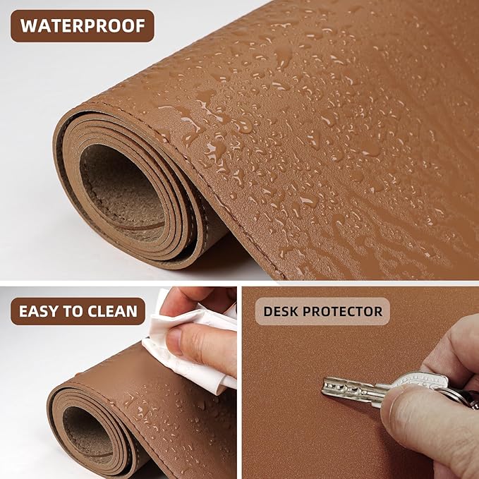 AFIING Leather Desk Pad Protector, Large Desk Mat - Image 4