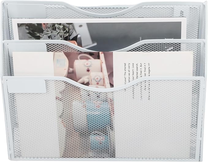 EASEPRES 3 Pocket Mesh Hanging Wall File Organizer, Wall Mounted Mail Paper - Image 3