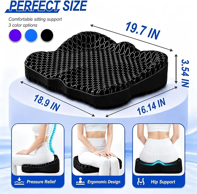 Thicken 19.7in Seat Cushion, Gel Seat Cushion - Image 2