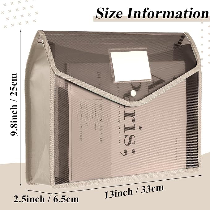 10 Pieces Plastic File Folders Envelope Expanding File Wallet Organizer - Image 2