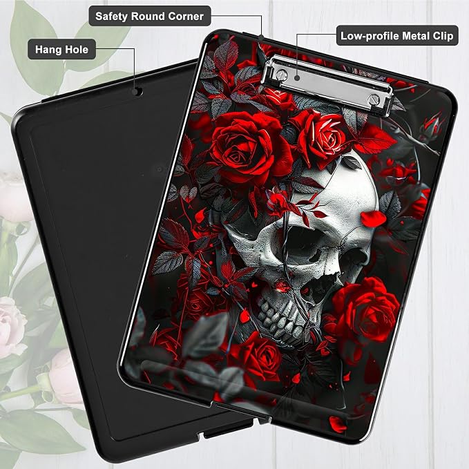 Red Rose Skull A4 Clipboard - Image 5