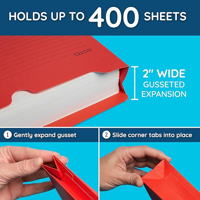 Blue Summit File Jackets Letter Size 2 Inch Expansion, Lined Folders - Image 3