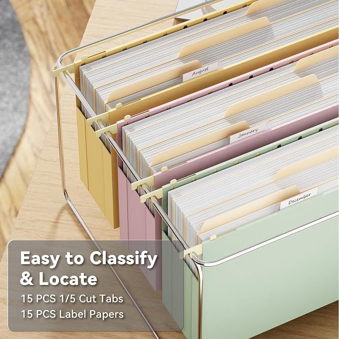Ansook Legal Size Hanging File Folders, Heavy Duty 3 Inch File Folders Legal - Image 4