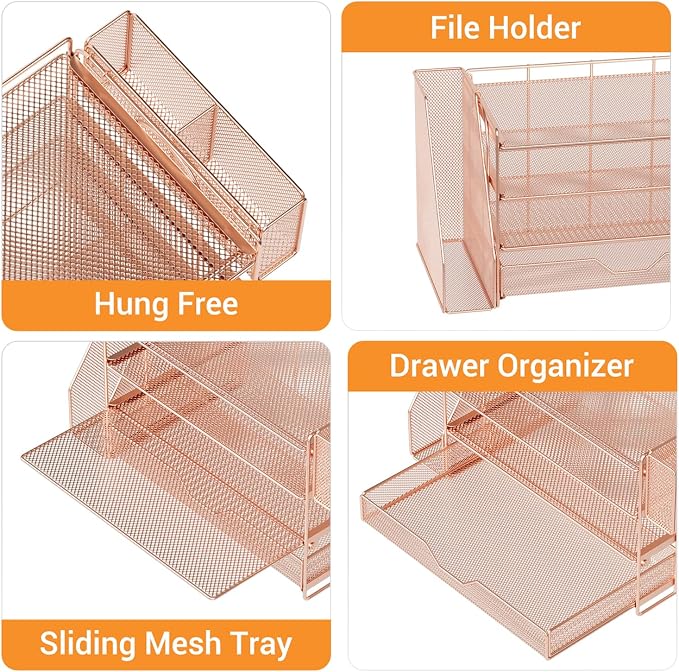 OPNICE Desk Organizer with Drawer & Pen Holder, Office Desk Accessories and - Image 6
