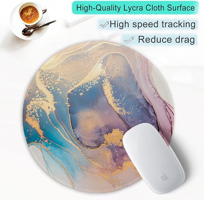 ITNRSIIET Round Mouse Pad with Stitched Edge Premium-Textured Waterproof - Image 6