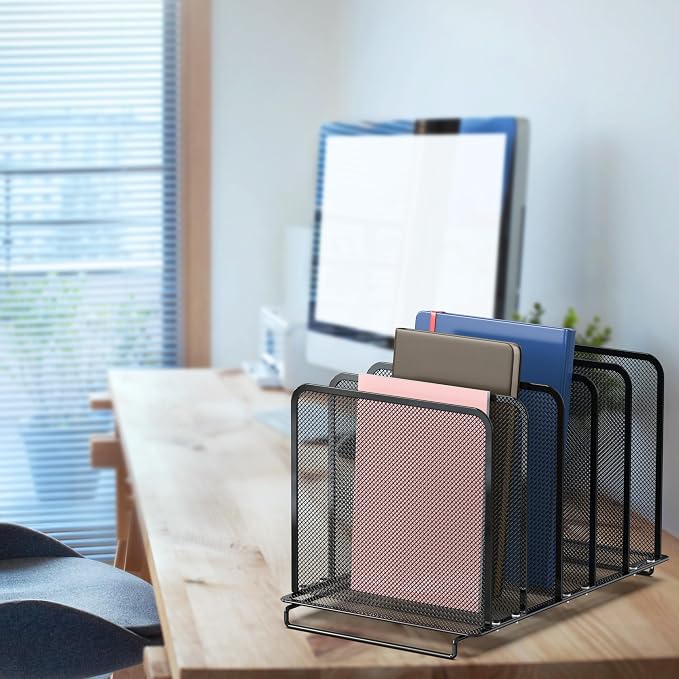 Simple Houseware Expandable 5 Section Upright File Sorter Organizer - Image 4
