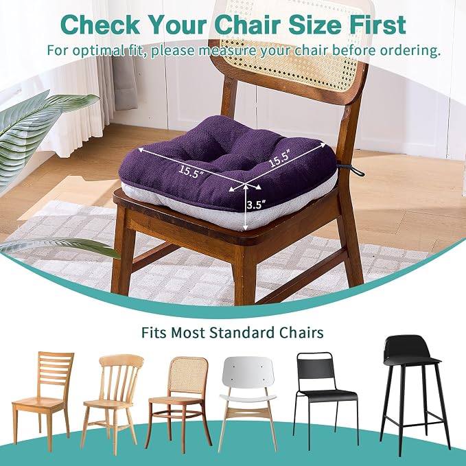 BETU Chair Cushions for Dining Chairs Set of 4, 3.5" Thick Kitchen Table Chair - Image 4