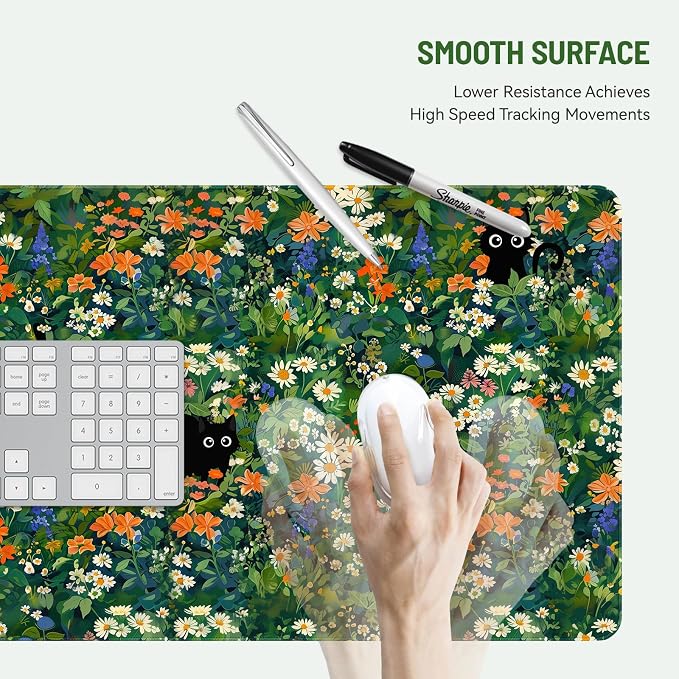 Mousepad Desk Mat Gaming Large Keyboard Cute Office Desktop Computer Laptop Cat - Image 3