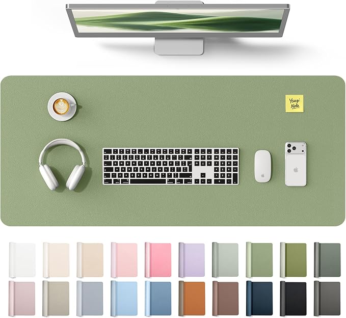 YSAGi Leather Desk Protector, Office Mat, Large Mouse Mat, Non-Slip PU Leather by YSAGi