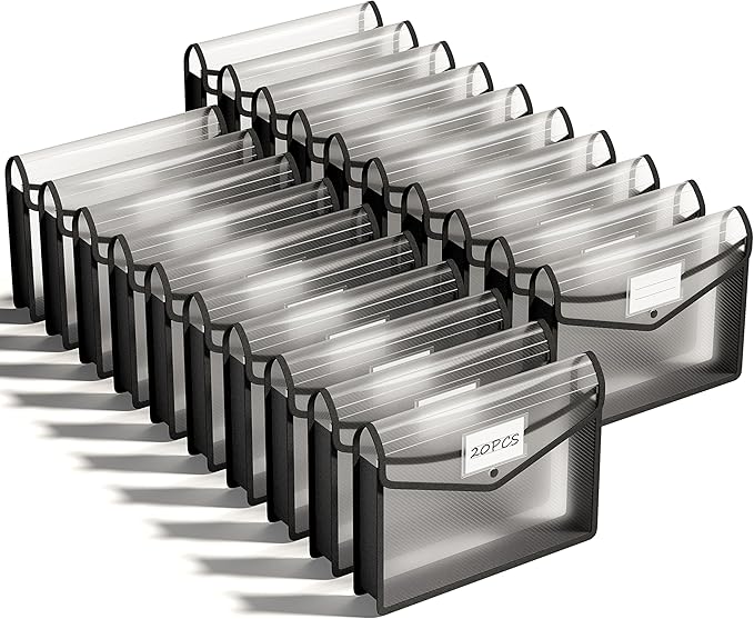 ThinkTex Plastic Expanding File Folder, Transparent envelopes by ThinkTex