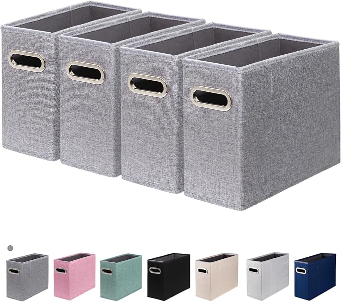 4 Packs Letter Size File Organizer, File Folders Organizer, Fabric Storage Box by ComfortKeeper