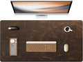 YSAGi Leather Desk Mat, 31.5"x15.8"Real Leather Desk Pad, 2mm Thick Desk Blotter by YSAGi