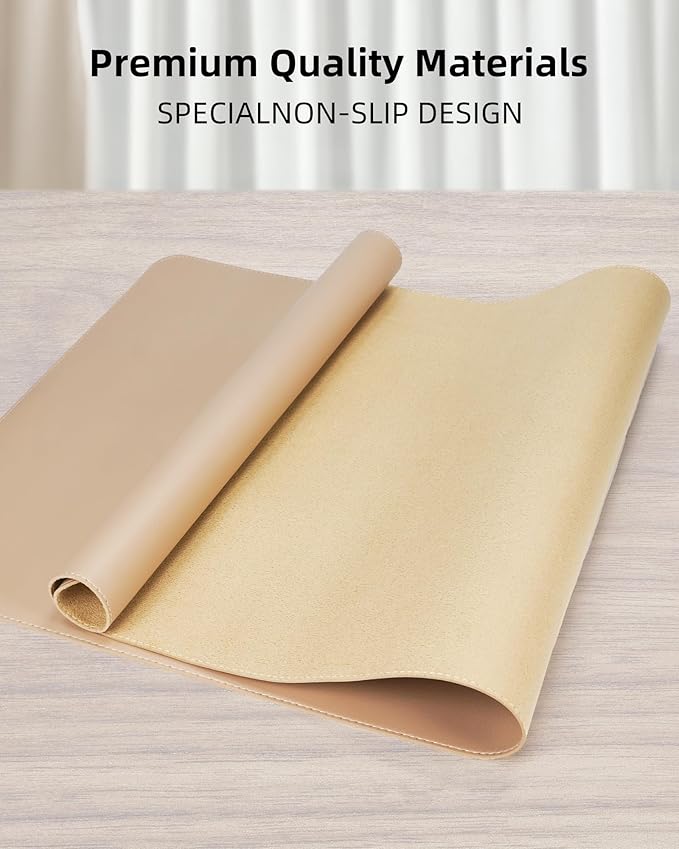 Leather Desk Protector, Large Mouse Pad & Waterproof PU Leather Blotter Mat - Image 2