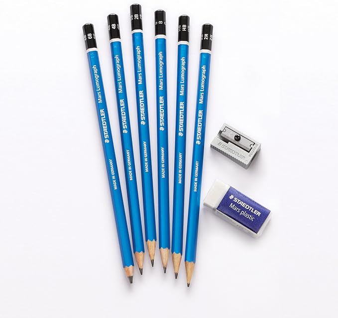 STAEDTLER Mars Lumograph Graphite Artist Sketching Set, 6 Pencils, Mini Mars - Image 3