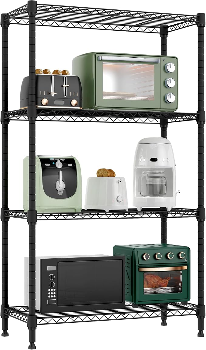 M MZG 1000 lbs 4 Tier Shelf Metal Storage Shelves Wire Rack Closet Organizers by MEIGAOPLASTICANDMETALHKCOLIMITED