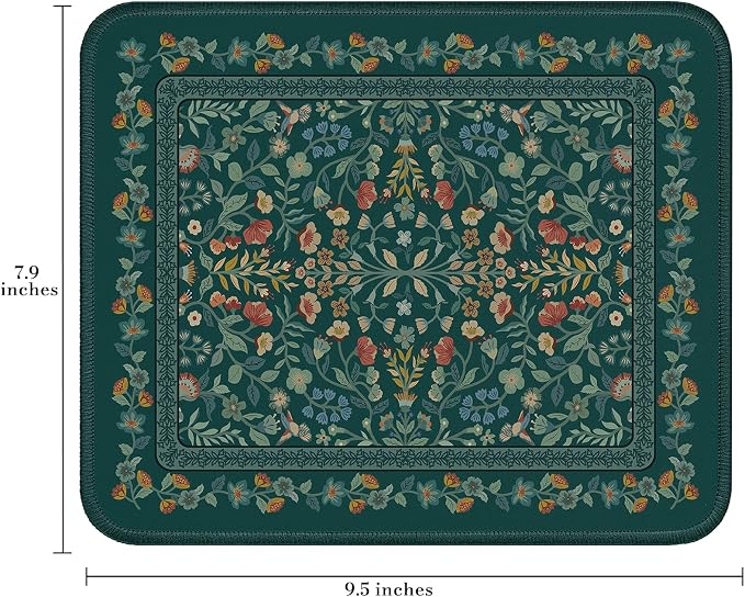 iCasso Aesthetic Small Floral Mouse Pad, Mini Portable Travel Mousepad - Image 2