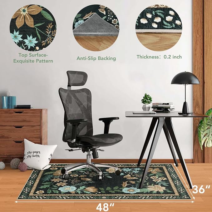 Office Chair Mat for Hardwood Floor&Tile Floor, Under Desk Rug for Rolling - Image 2