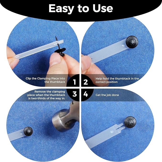 50 PCS Push Pins Picture Hangers Wall Hooks, Double Headed Thumb Tacks Without - Image 3