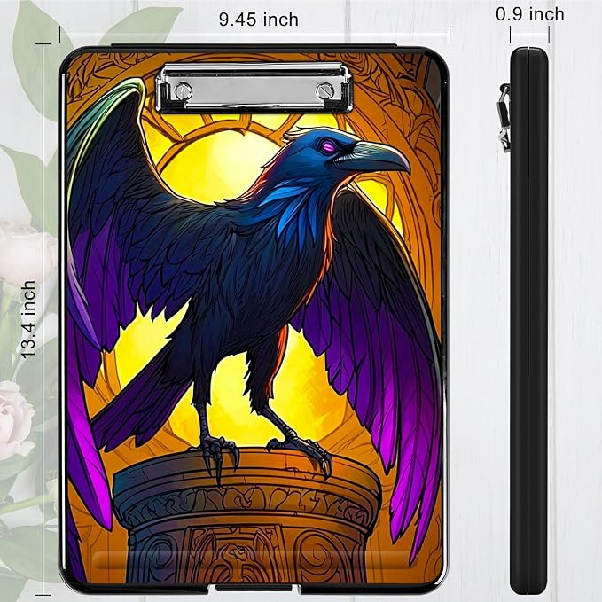 Eagle with Purple Wings A4 Clipboard with Storage Pen Holder, Clipboards - Image 4