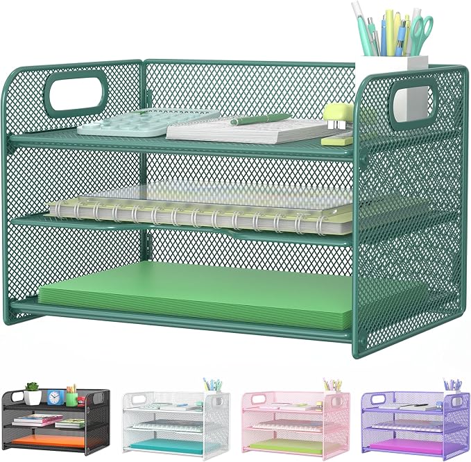 Samstar 3 Tier Green Letter Tray Paper Organizer by Samstar