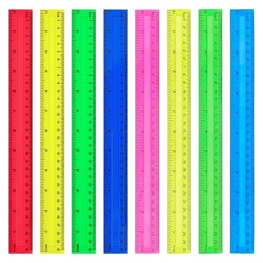 ZUFECY 8-Pack 12" Flexible Rulers by ZUFECY
