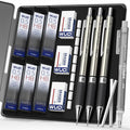 WUO 0.5mm Mechanical Pencil Set, 1 Eraser Pen, 12 Eraser Refills, Storage Case by WUO