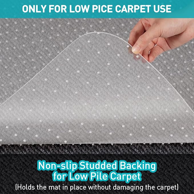 Office Chair Mat for Carpet: 48"x36" Clear Desk Chair Mat for Carpet Floor - Image 6