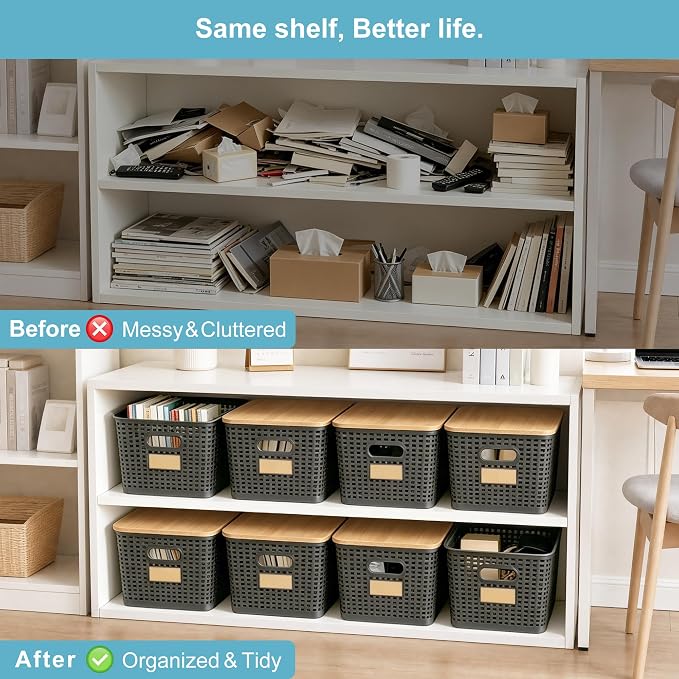 Bagnizer 2 Pack Tall Plastic Storage Bins - Image 7