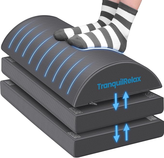 TranquilRelax Foot Rest for Under Desk at Work, Gaming Accessories Foot Stool by Unknown