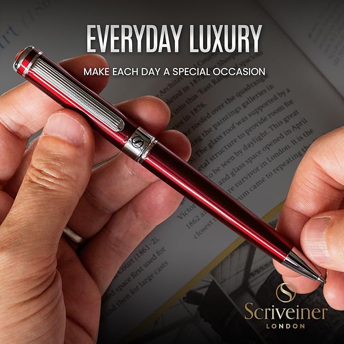 Scriveiner Deep Crimson Ballpoint Pen - Image 5