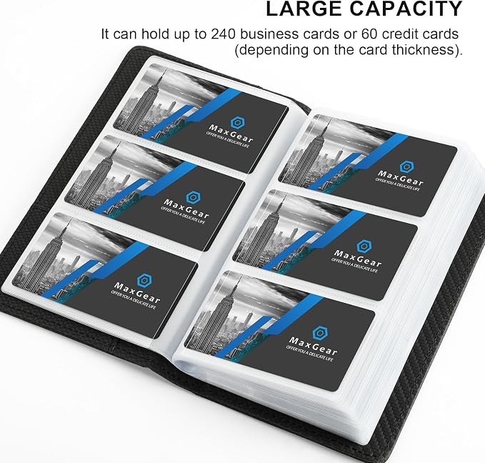 MaxGear Business Card Organizer Book, Holds 240 Cards, Professional Card Binder - Image 4