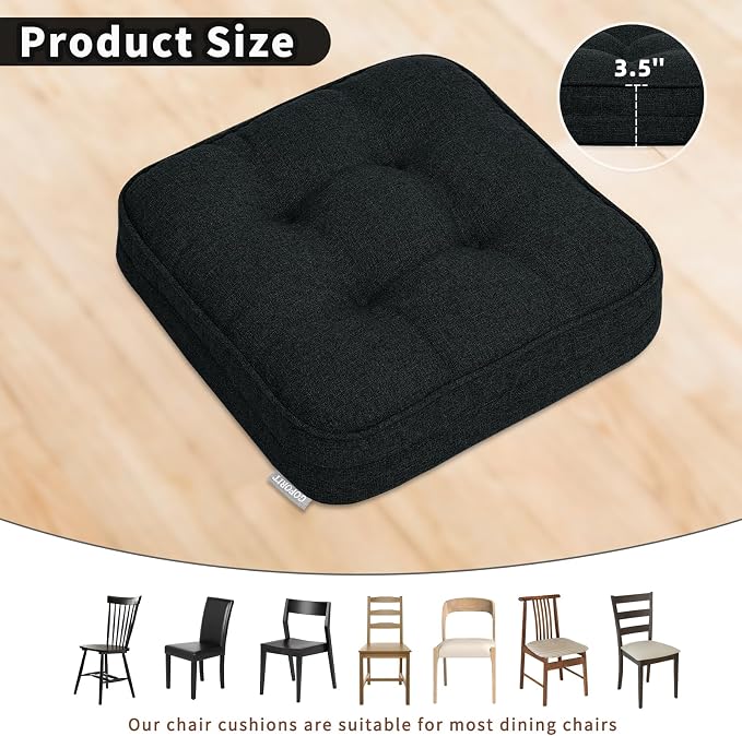 GOFORIT Chair Cushions Set of 4, Tufted Shredded Memory Foam Chair Pads - Image 4