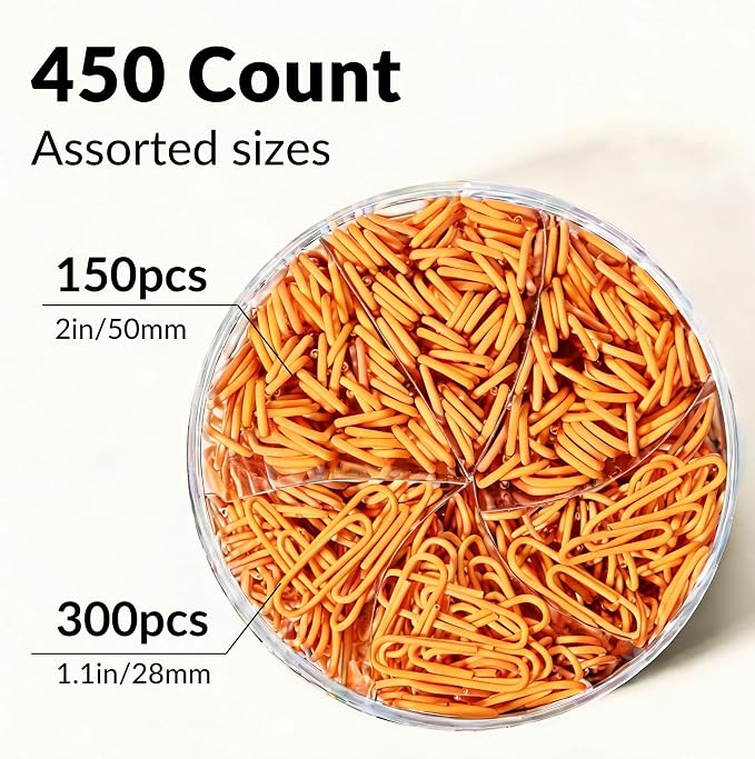 NEEWAY 450pcs Paper Clips Assorted Sizes, Small and Large Paper Clips, Coated - Image 3