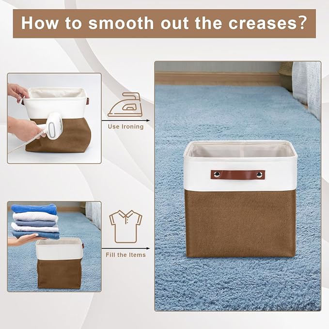 Bagnizer Collapsible Fabric Storage Cubes 11x11 Cube Storage Bins, 4 Pack - Image 4
