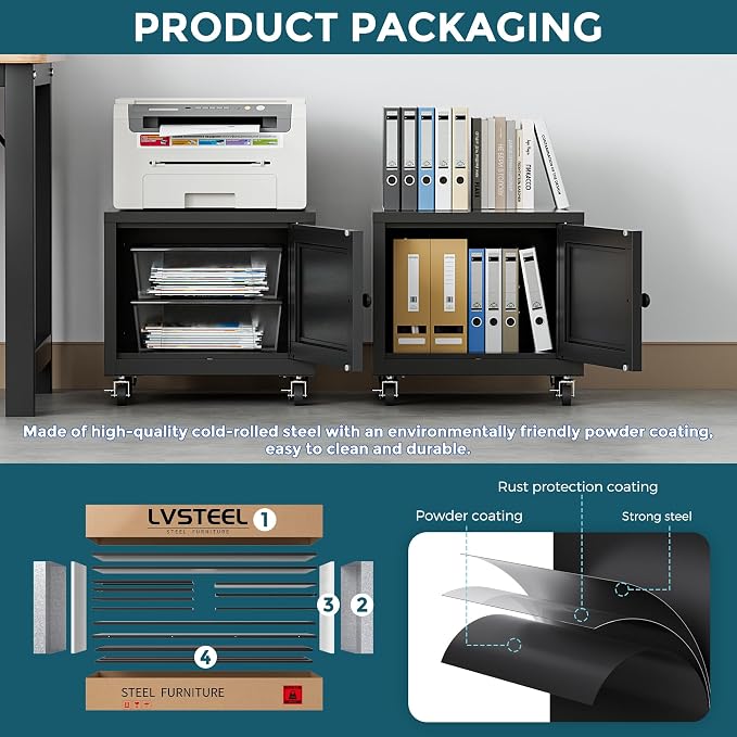 Small Printer Stand with Storage, Home Office Printer Table - Image 6
