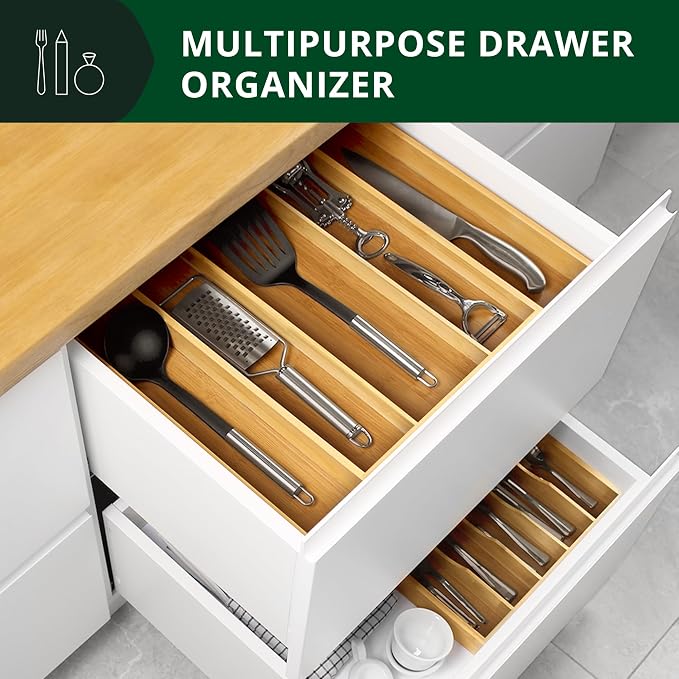 Luxury Bamboo Kitchen Drawer Organizer - Image 8