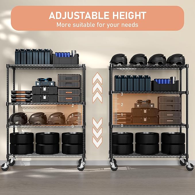 M MZG 53" W Storage Shelves 1760LBS 4 Tier Metal Shelving Unit - Image 6