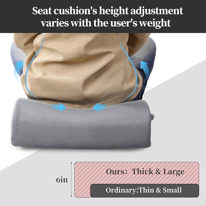 MABOZOO Extra Thick Chair Cushions, Office Chair Booster Seat Cushion to Raise - Image 6