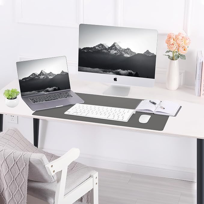 AFIING Cork Desk Mat, Dark Grey, 35.4" x 17", Desk pad Protector | Dual-Sided - Image 9