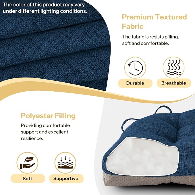 Non Slip Chair Cushions for Dining Chairs Set of 4 Kitchen Chair Cushions - Image 4